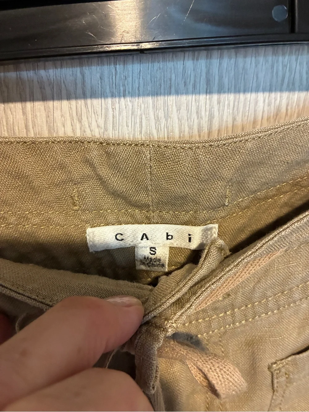 CAbi women’s Drawstring Chinos - Khaki/Tan - Picture 3 of 4